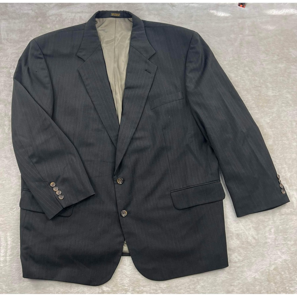 Oscar de la Renta Mens 50R Pinstripe Wool Blazer Sport Coat Charcoal Gray 3106AX